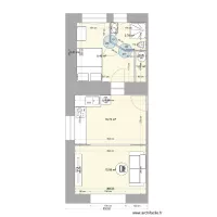 plan type 2 cotes r&eacute;elles apr&egrave;s travaux