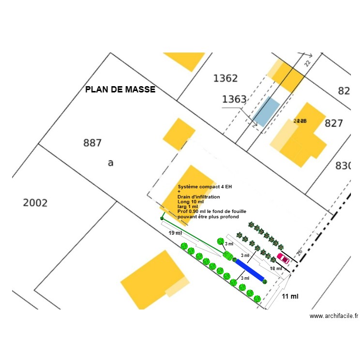 Reynaud Drain. Plan de 0 pièce et 0 m2