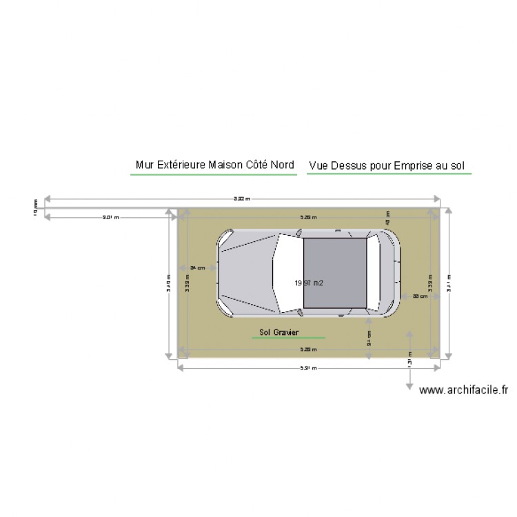 Appentis de moins de 20. Plan de 0 pièce et 0 m2