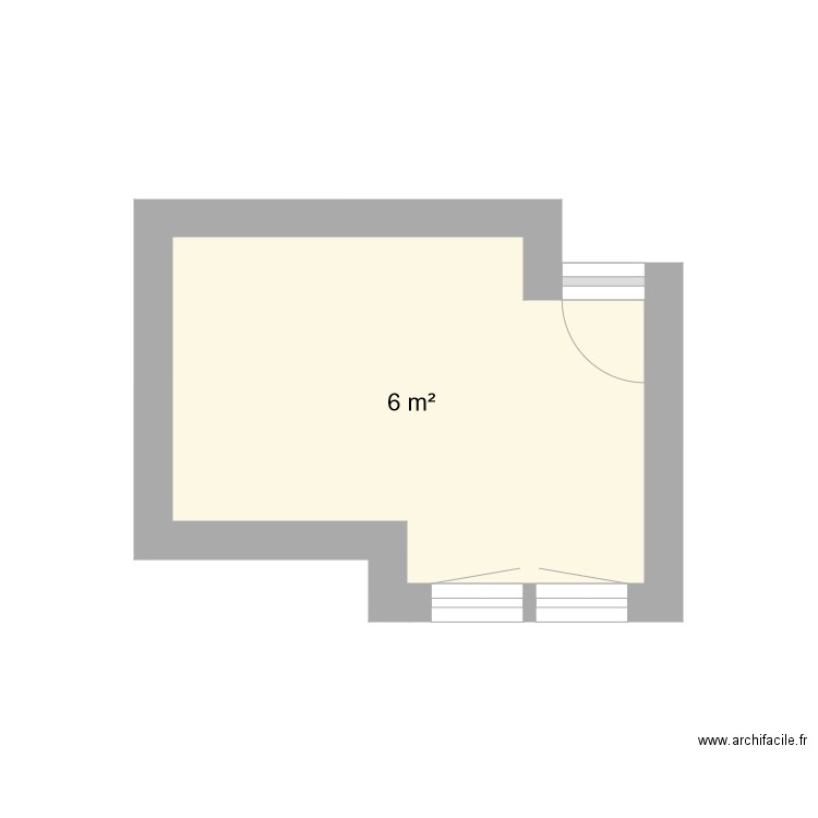 salle de bain. Plan de 1 pièce et 6 m2