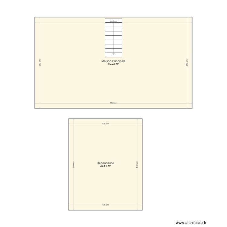 Maison BROMMAT. Plan de 2 pièces et 74 m2