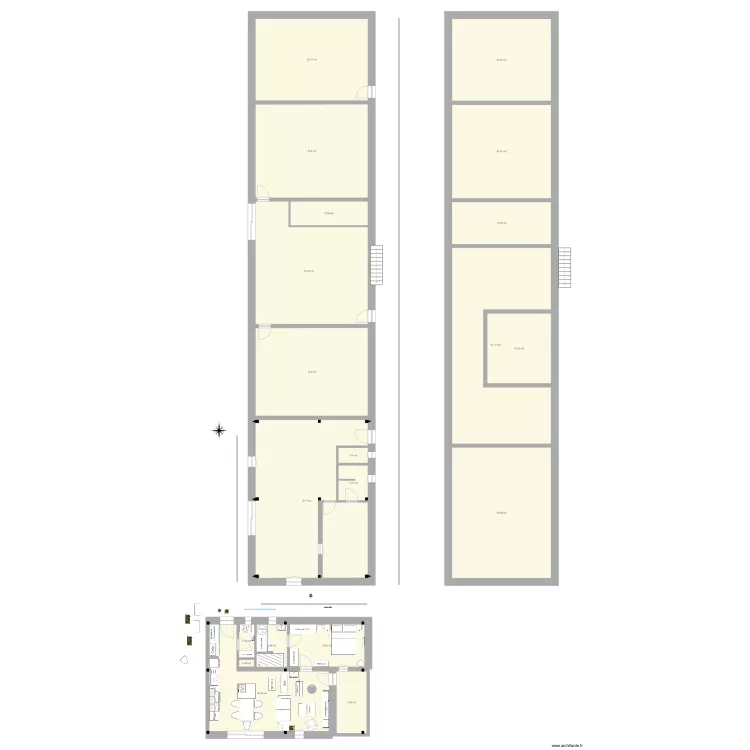 bâti 2 plain pied ferme 7 pignon est suite parentale 4 avec poteaux. Plan de bâti 2 plain pied ferme 7 pignon est suite parentale 4 avec poteaux. Plan de
