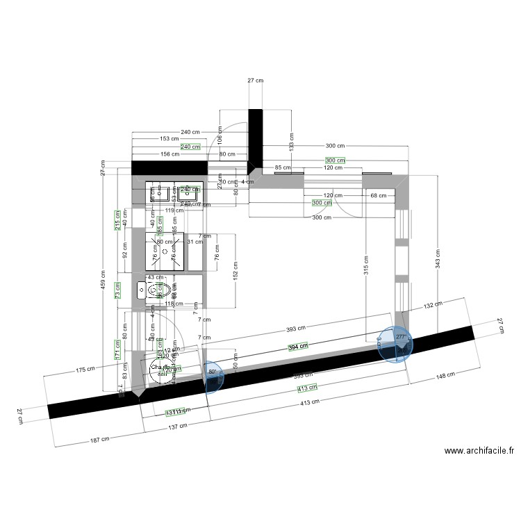 Extension Chambre 2. Plan de 1 pièce et 0 m2