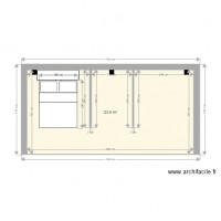 Chambre parentale avec cotations et lit