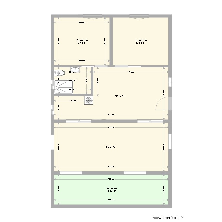 Plan 2T2. Plan de 0 pièce et 0 m2