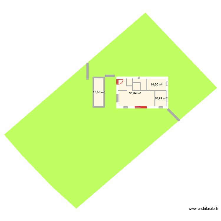 ST gérand. Plan de 4 pièces et 100 m2