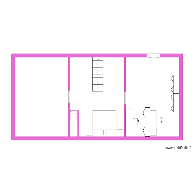 etage. Plan de 3 pièces et 74 m2