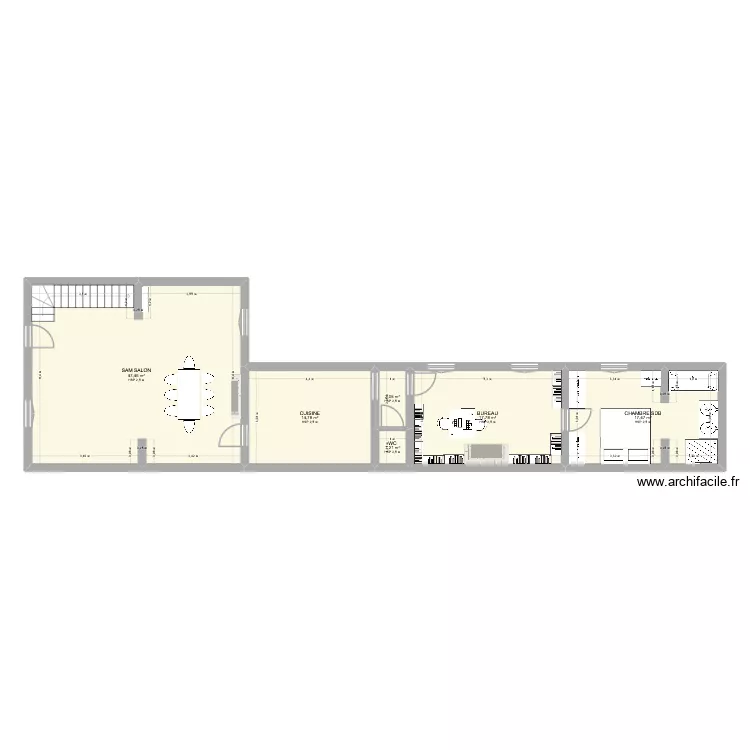 RDC FOURS 1 1 NU. Plan de 6  et 101 m²