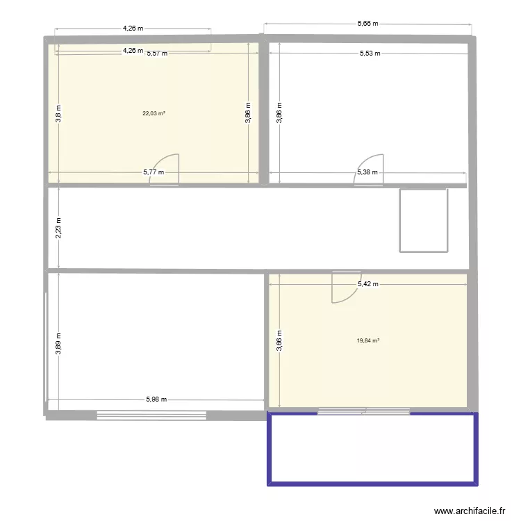 proj3. Plan de 5  et 117 m²