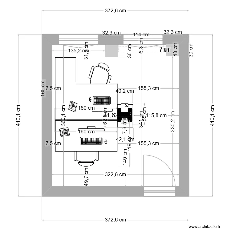 secrétariat ENDOSCOPIE. Plan de 1 et 12 m² secrétariat ENDOSCOPIE. Plan de 1 et 12 m²