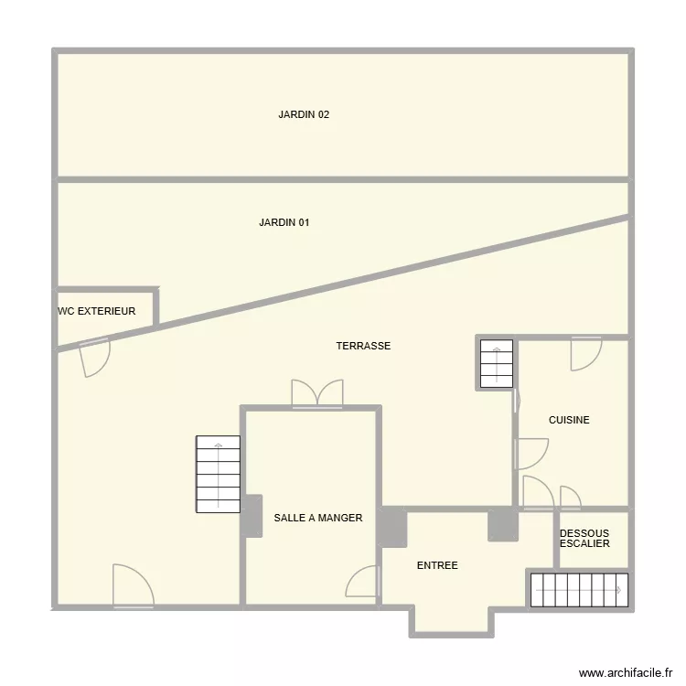 AUGOUAL RDC. Plan de 14 Pièces et 117 m²