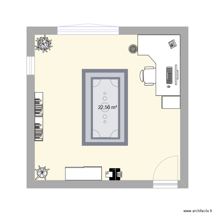 Plan sommaire d'aménagement. Plan de 1 pièce et 23 m2