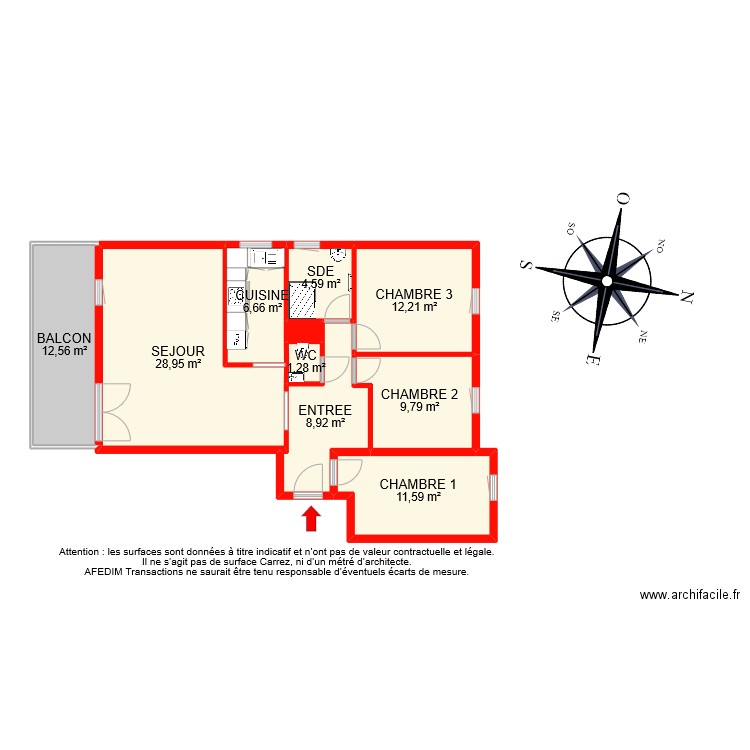 BI 10554. Plan de 11 pièces et 135 m2