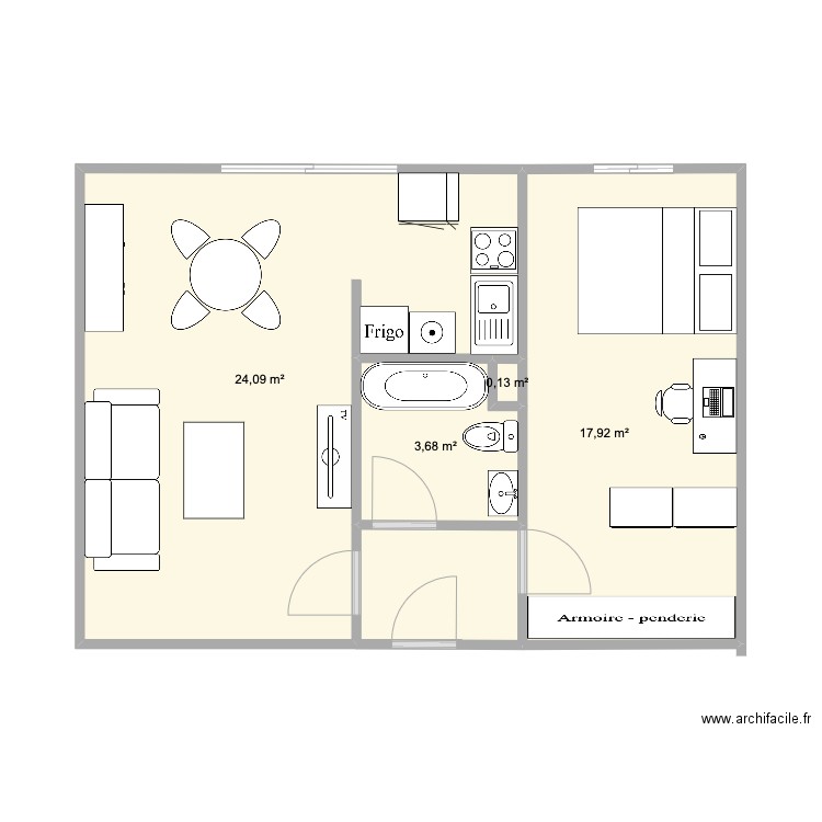 T2 Barbara. Plan de 0 pièce et 0 m2