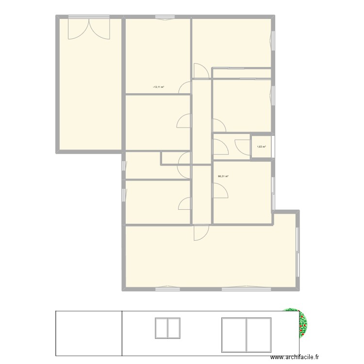 CHEMIN DE LA SOLITUDE. Plan de 3 pièces et 130 m2