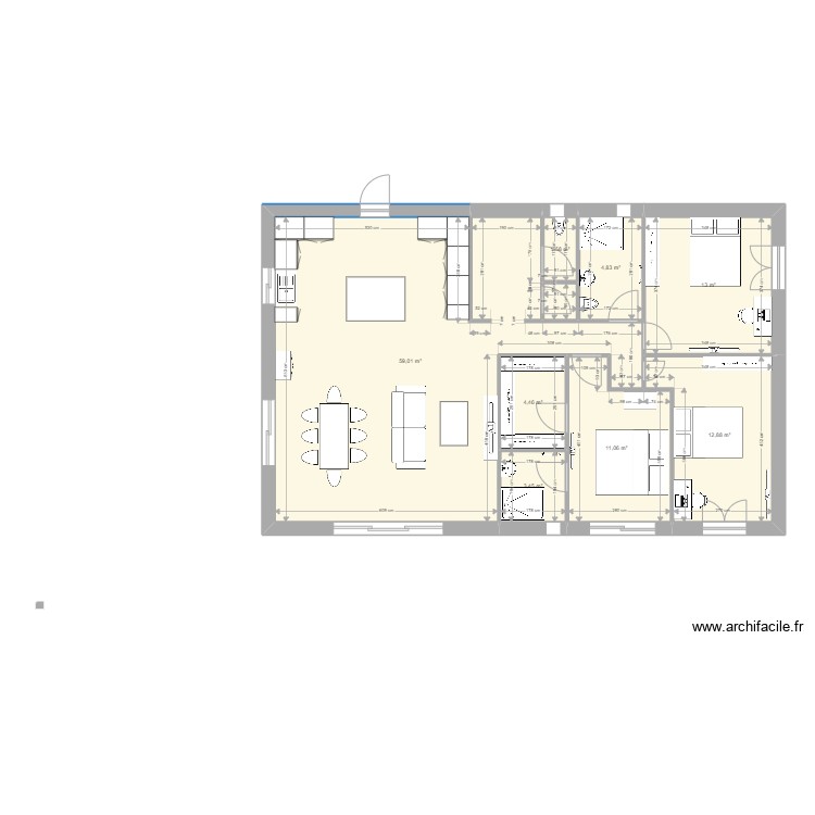 maison 110 - Plan 8 pièces 110 m2 dessiné par NENE83390