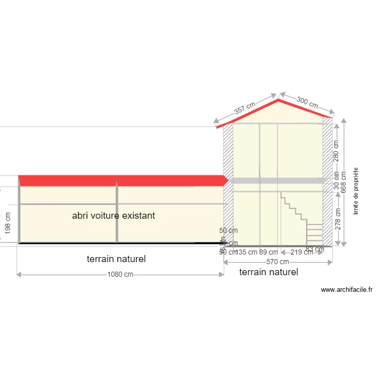 plan de coupe sur fa&ccedil;ade modifier. Plan de 