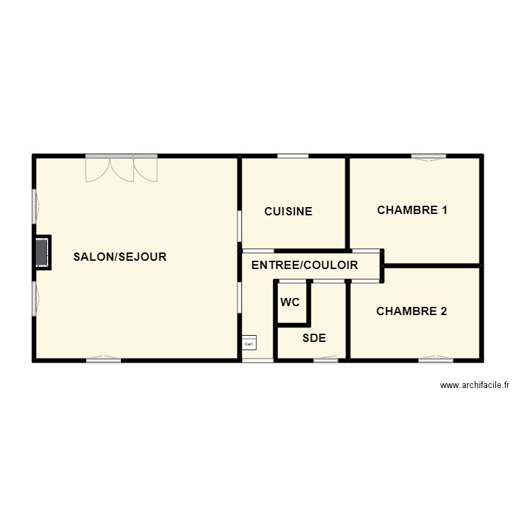 HARDY. Plan de 5 pièces et 74 m2