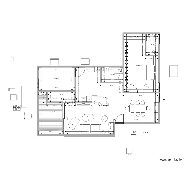 projet plan 2 mira et daniel tama38. Plan de 6 pièces et 96 m2