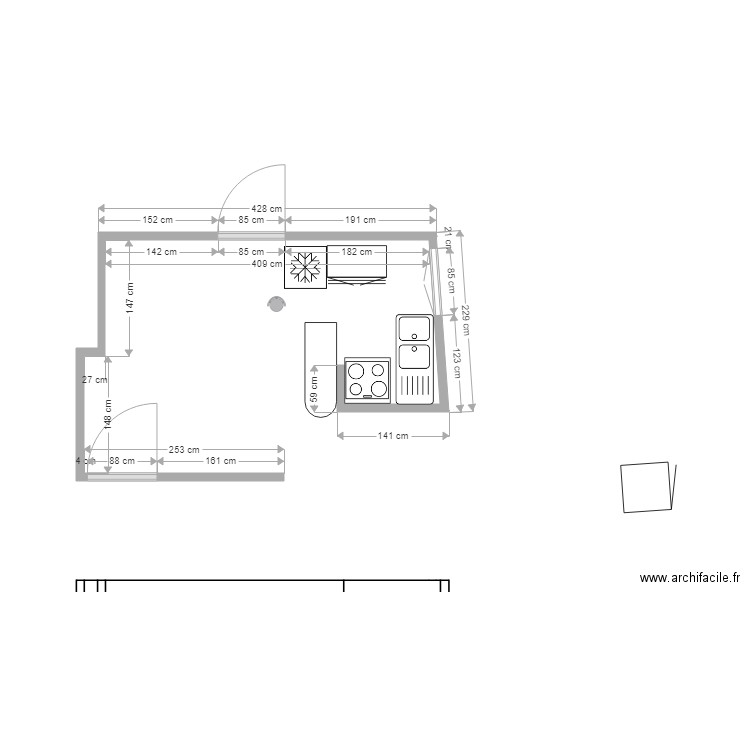 cuisine fin. Plan de 0 pièce et 0 m2