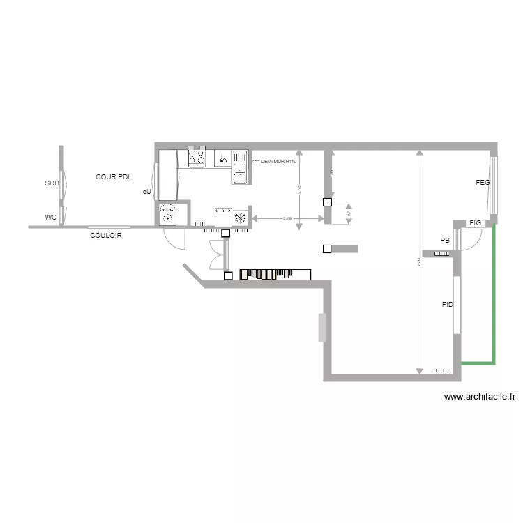 CUISINE  SEJOUR VB AL. Plan de 