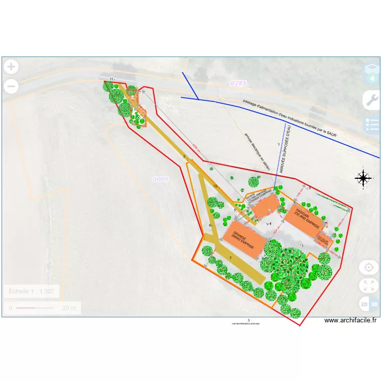 PLAN DE MASSE PROJET ETAT ACTUEL. Plan de 