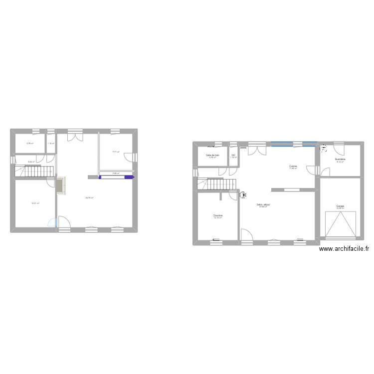 Maison maman. Plan de 14 pièces et 156 m2