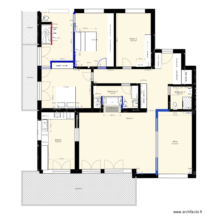 20220909_Burgweid_Option 6 without Sauna & Cupboard #2. Plan de 13 pièces et 214 m2