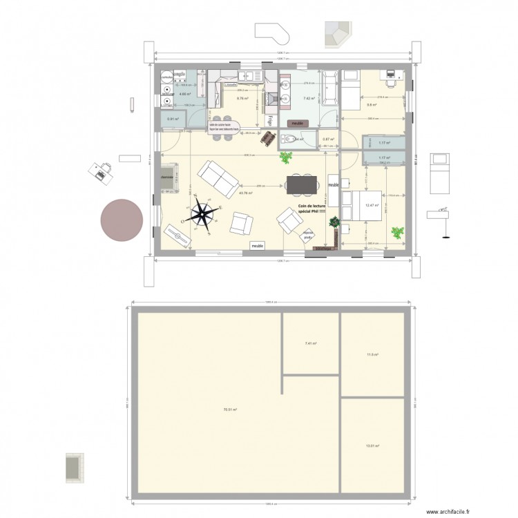 2015 01 22 Home MARJORIE PHIL 2 CH 12m x 9m soit 95 m2 intérieur. Plan de 0 pièce et 0 m2