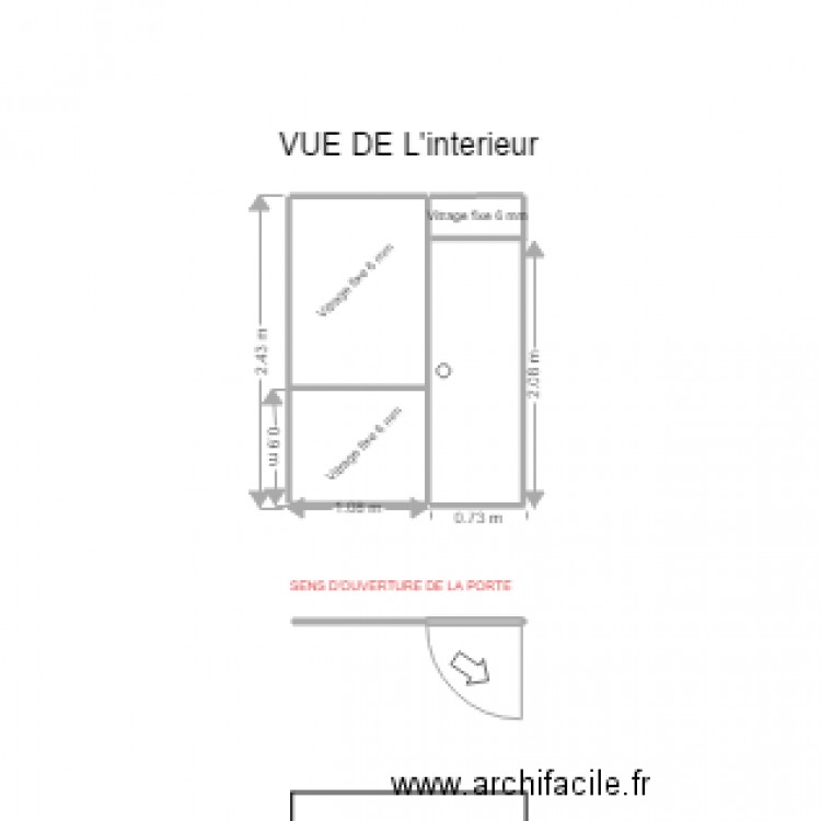 DEMANDE DE DEVIS POUR PORTE EN ALU YC VITRAGE FIXE . Plan de 0 pièce et 0 m2