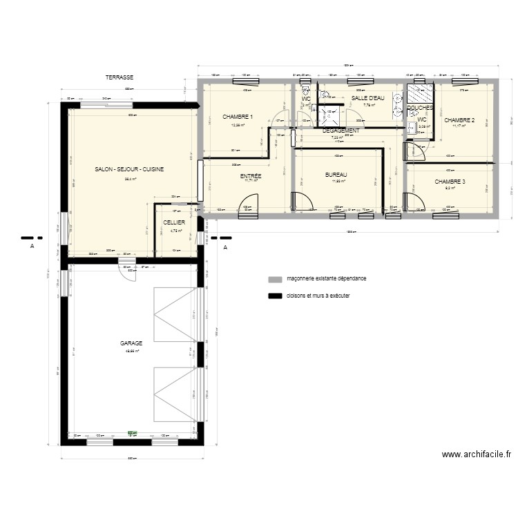  RÉALISATION AVEC BLOCS  GABLOK. Plan de 0 pièce et 0 m2