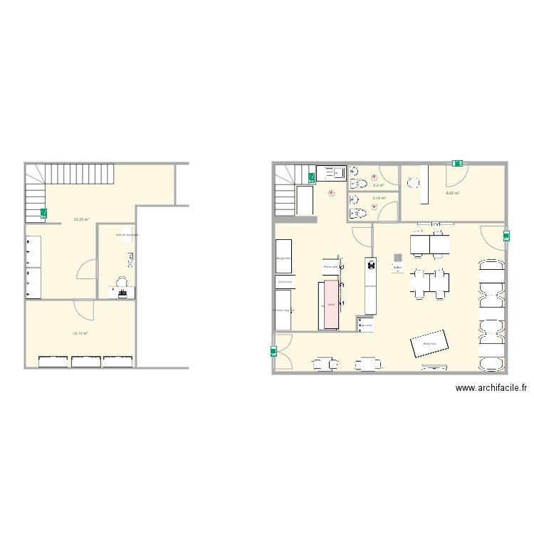 tarbes 2. Plan de 7 pièces et 117 m2