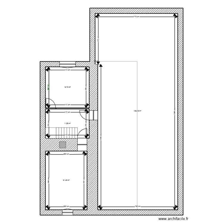 ULU ETAGE. Plan de 4 pièces et 188 m2