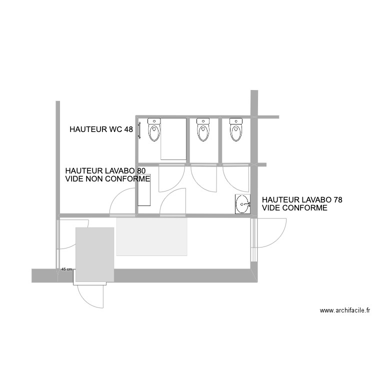 SALLE DES FETES ST MARTIN. Plan de 5 pièces et 19 m2