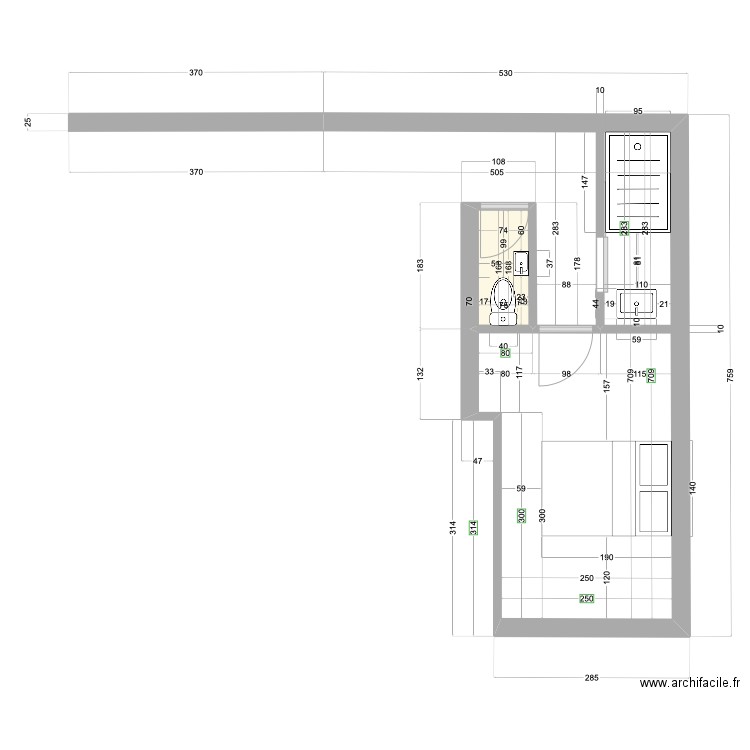 Chambre 3 proposition 3. Plan de 0 pièce et 0 m2