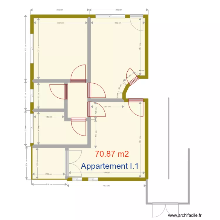 superficie appartement I1. Plan de 