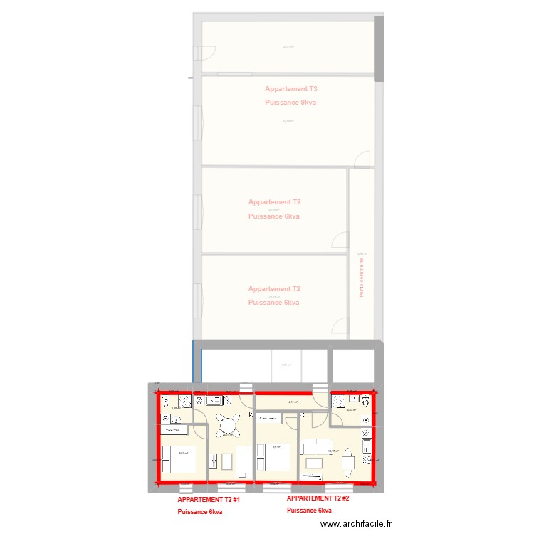 SCI Berné. Plan de 38 pièces et 634 m2