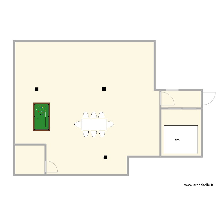 SOUS SOL . Plan de 3 pièces et 103 m2