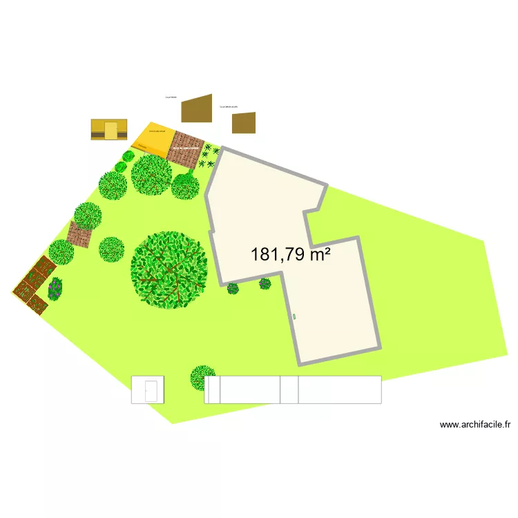 Abris élargi avec façade. Plan de Abris élargi avec façade. Plan de