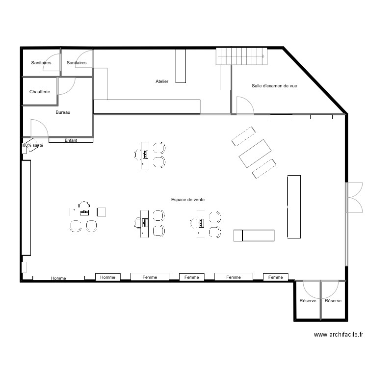 magasin. Plan de 0 pièce et 0 m2
