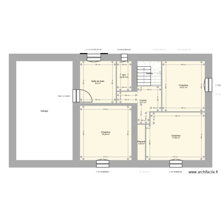 Joubert. Plan de 16 pièces et 223 m2