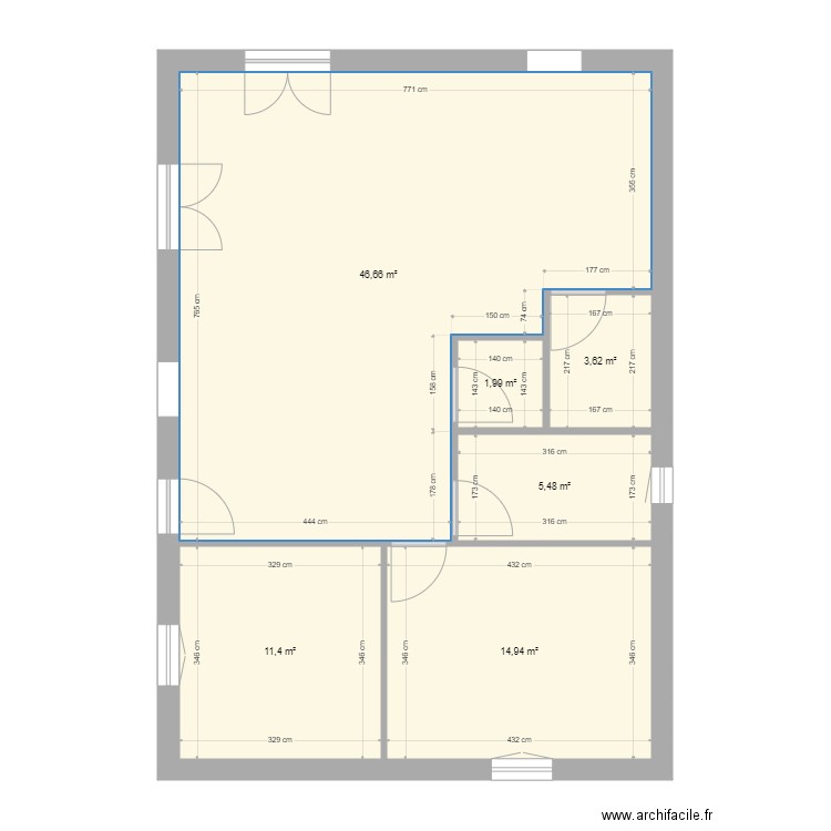 MAUME 3. Plan de 6 pièces et 84 m2