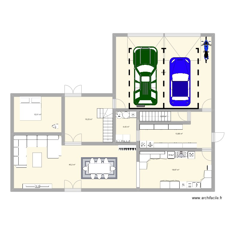 Maison1. Plan de 22 pièces et 347 m2