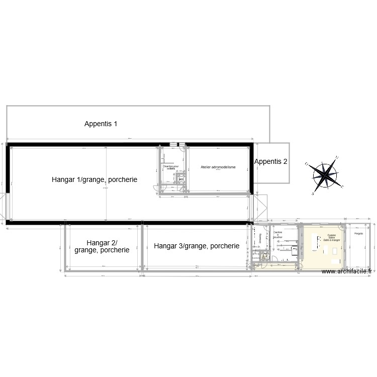 Elemes projet 1. Plan de 29 pièces et 1171 m2