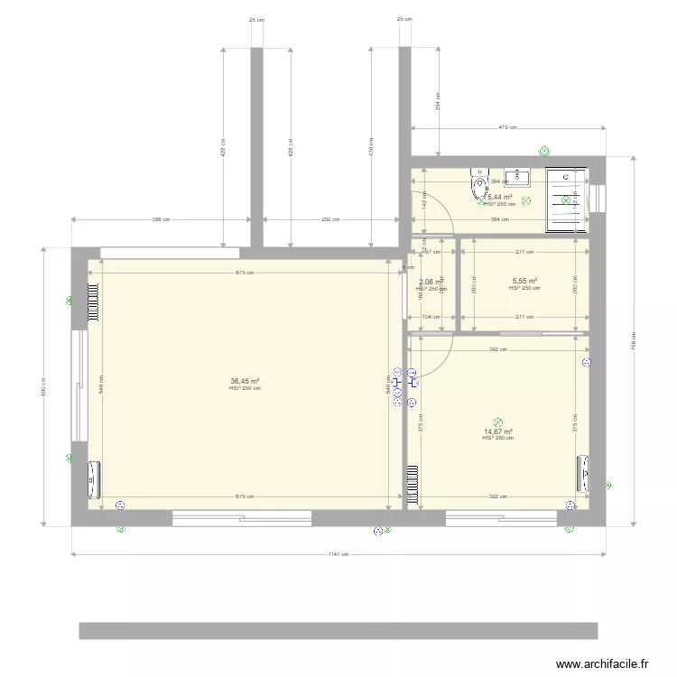 Extension Maison 149. Plan de 