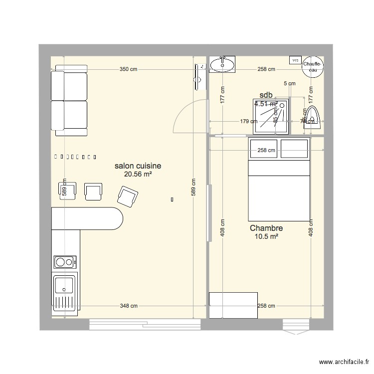 IDEE plan rdc der à retravailler. Plan de 0 pièce et 0 m2