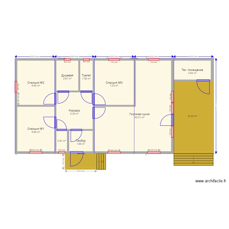 60 2 3m. Plan de 0 pièce et 0 m2