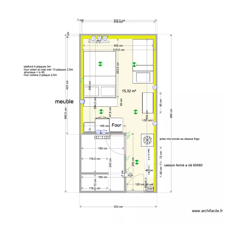studio plage. Plan de 
