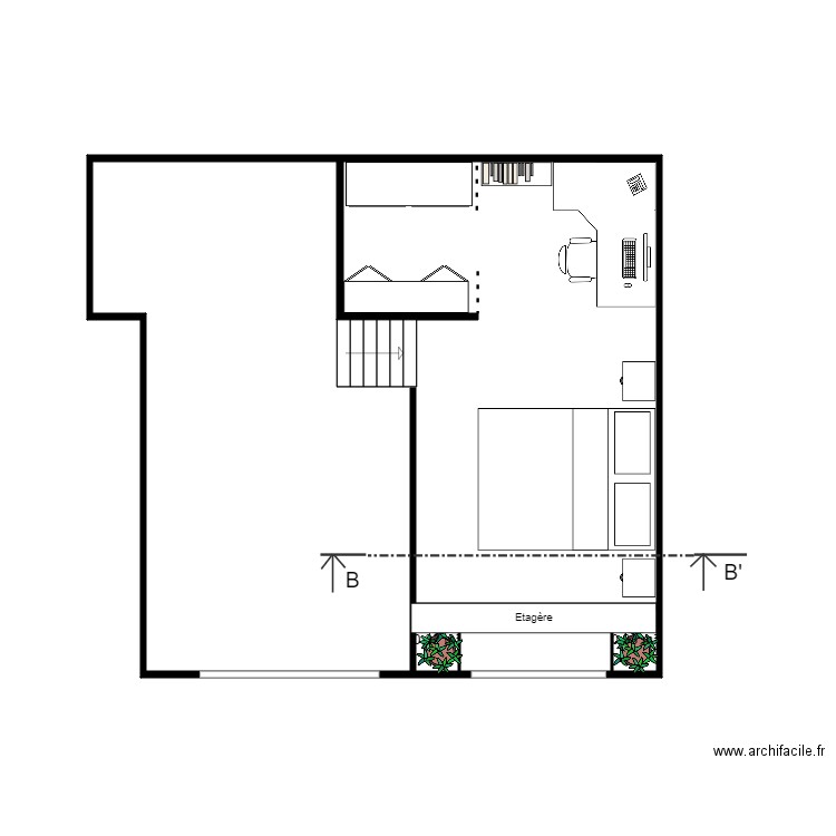Devoir n1 Mezzanine Propo 2. Plan de 4 pièces et 33 m2
