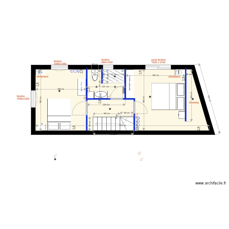 CB étage projet pej. Plan de 0 pièce et 0 m2